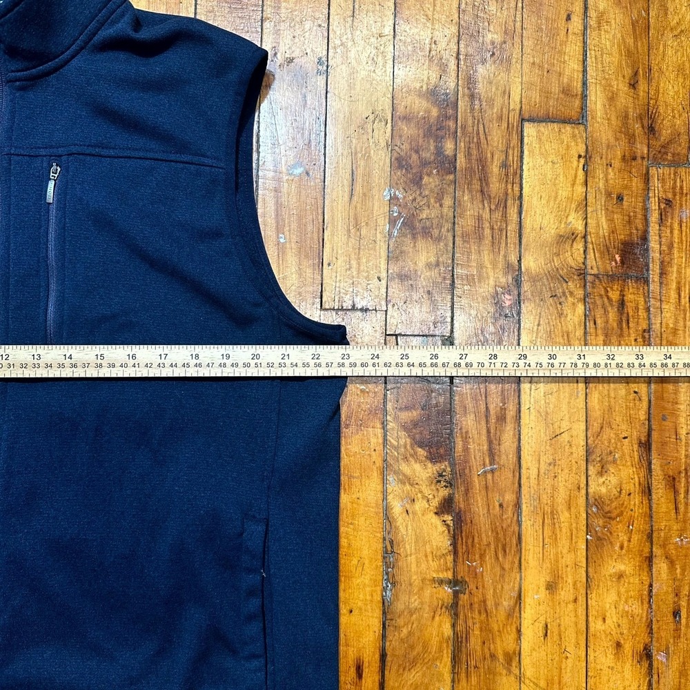 IZOD Sweater Vest Men's Large Navy Blue Fleece Sleeveless Full Zip Performance - Picture 4 of 7
